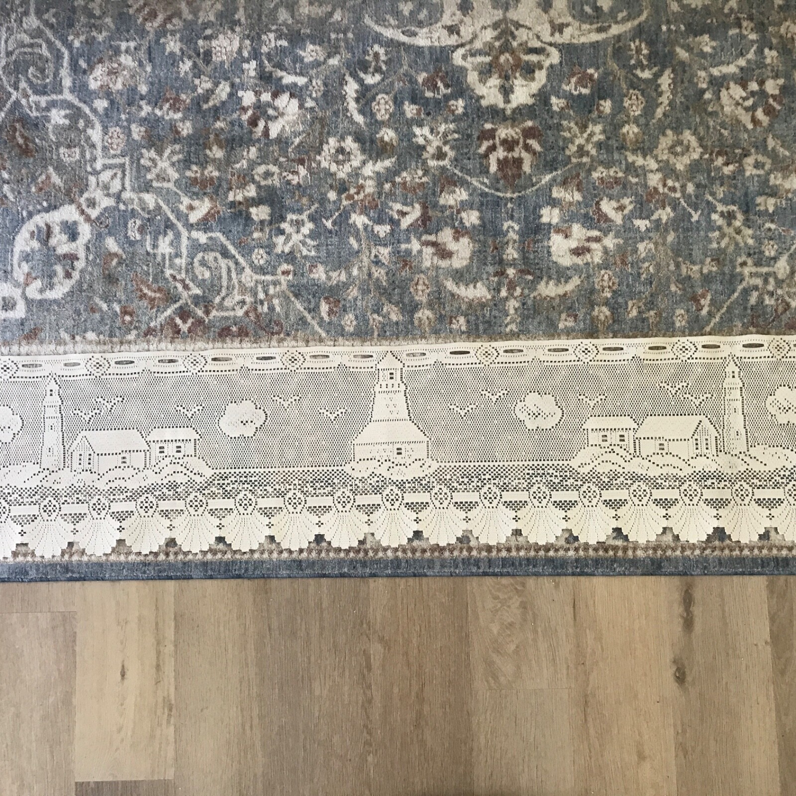 Crochet type Lace Valance Lighthouse Beach New England 52×12 in.