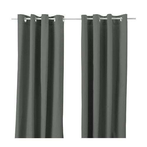 IKEA Merete Room Darkening Curtains Grey (302.568.48) Brand New Sealed!