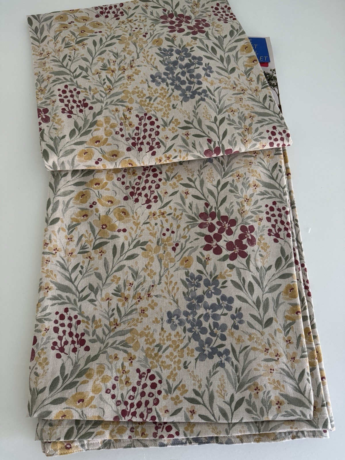Joie Window Curtains 2 Panels 50 x 96″ Cotton Wildflower Cream Drapers Back Tab