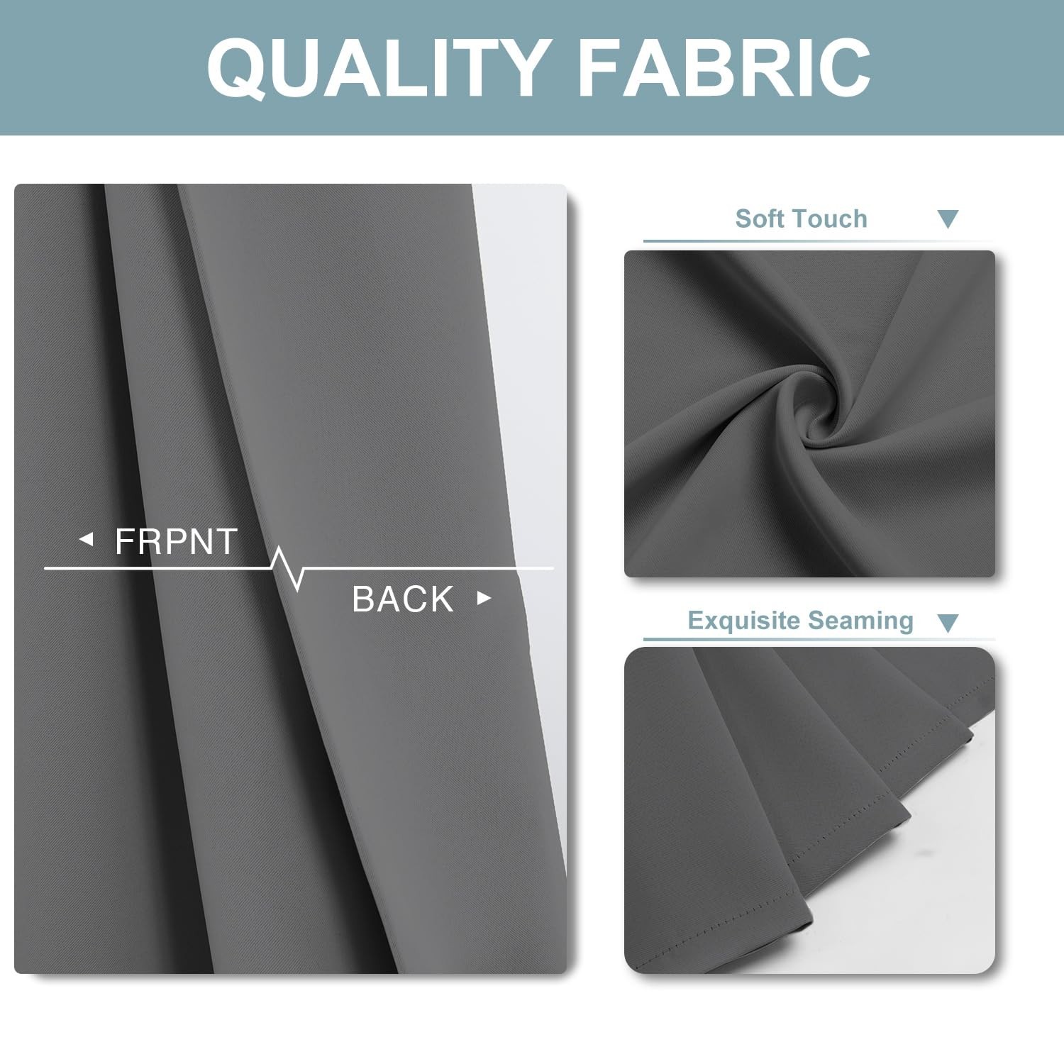 84″ Grey Room Divider Curtains | 100W Blackout Drapes for Sliding Doors, Privacy