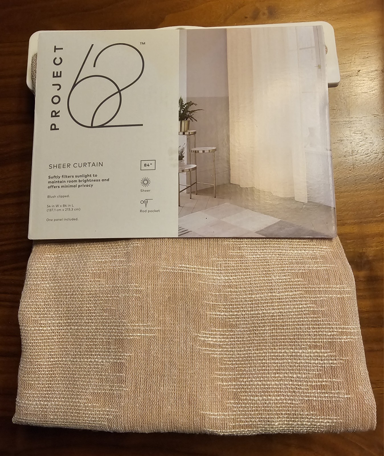 Project 62 Light Filtering Curtain Panel 54×84 Blush Pink Textured Target