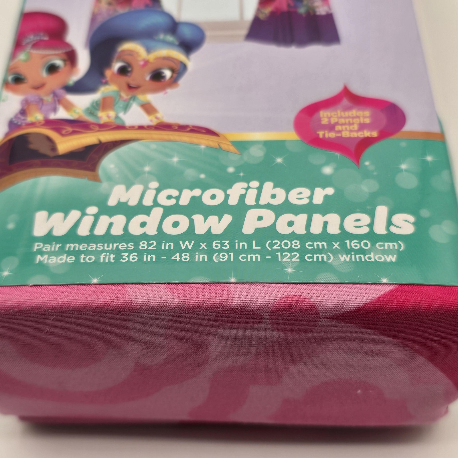 Nickelodeon Shimmer And Shine Microfiber Window Panels Pair 82×63 Pink Kids Room