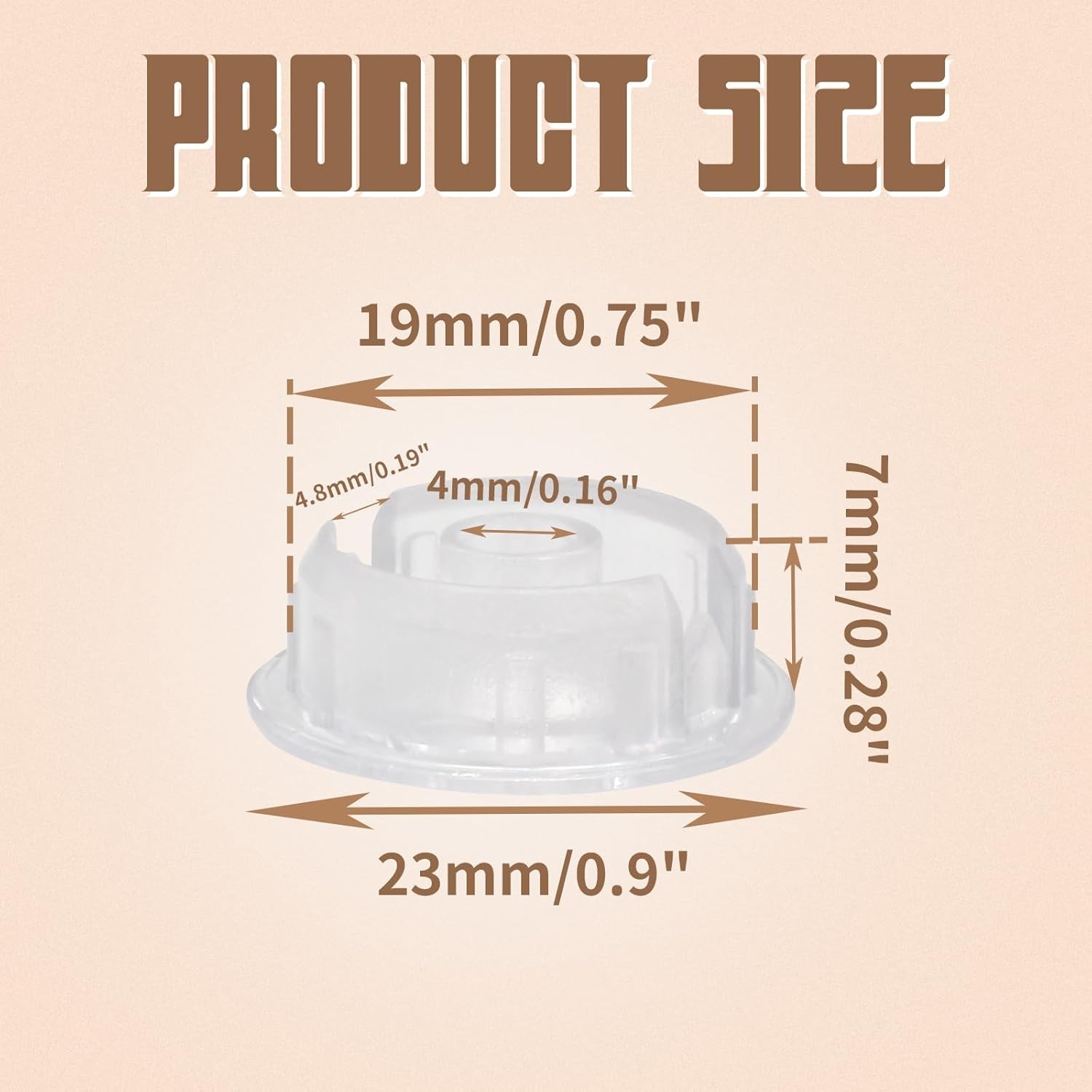 10Pcs Clear Blinds Bottom Rail Button Plugs 3/4 Inch Ladder Cord Repair Parts