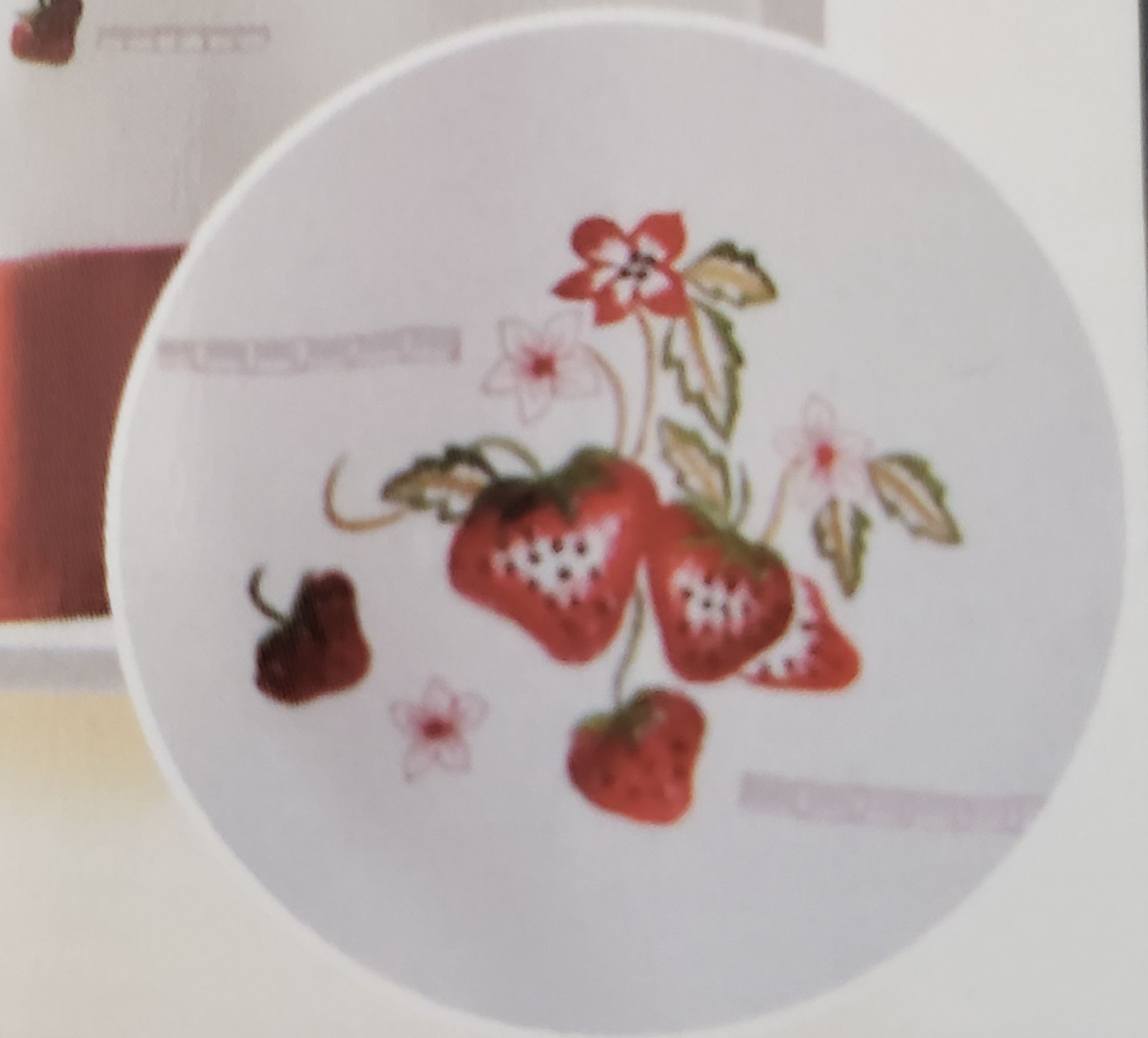 3pc. Embroidery Curtains Set: 2 Tiers & Swag (60″x36″) STRAWBERRIES, SISERA, VH