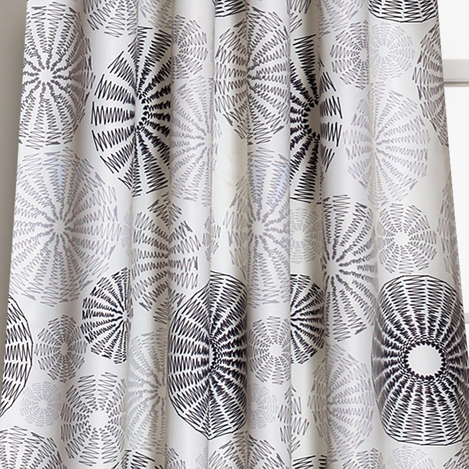 Lush Decor Multi Circles Curtain Panel Pair 84×52 Charcoal