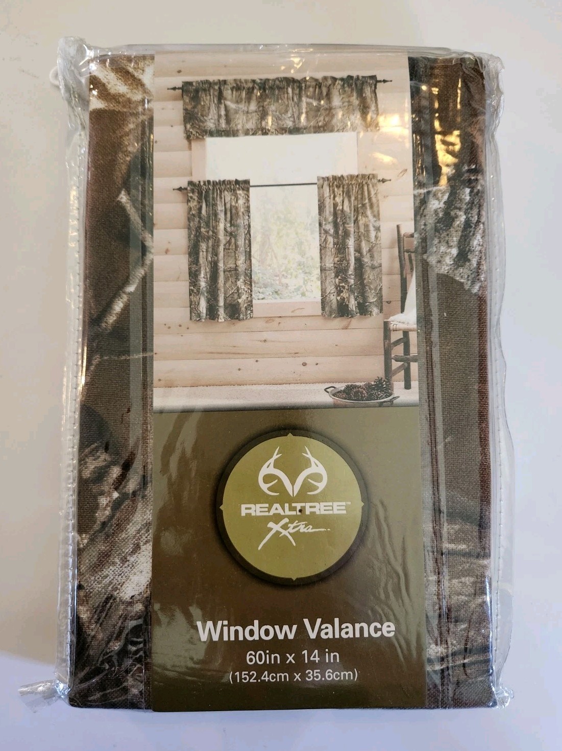 Realtree Xtra Camo Window Valance 60in x 14in Green Camouflage
