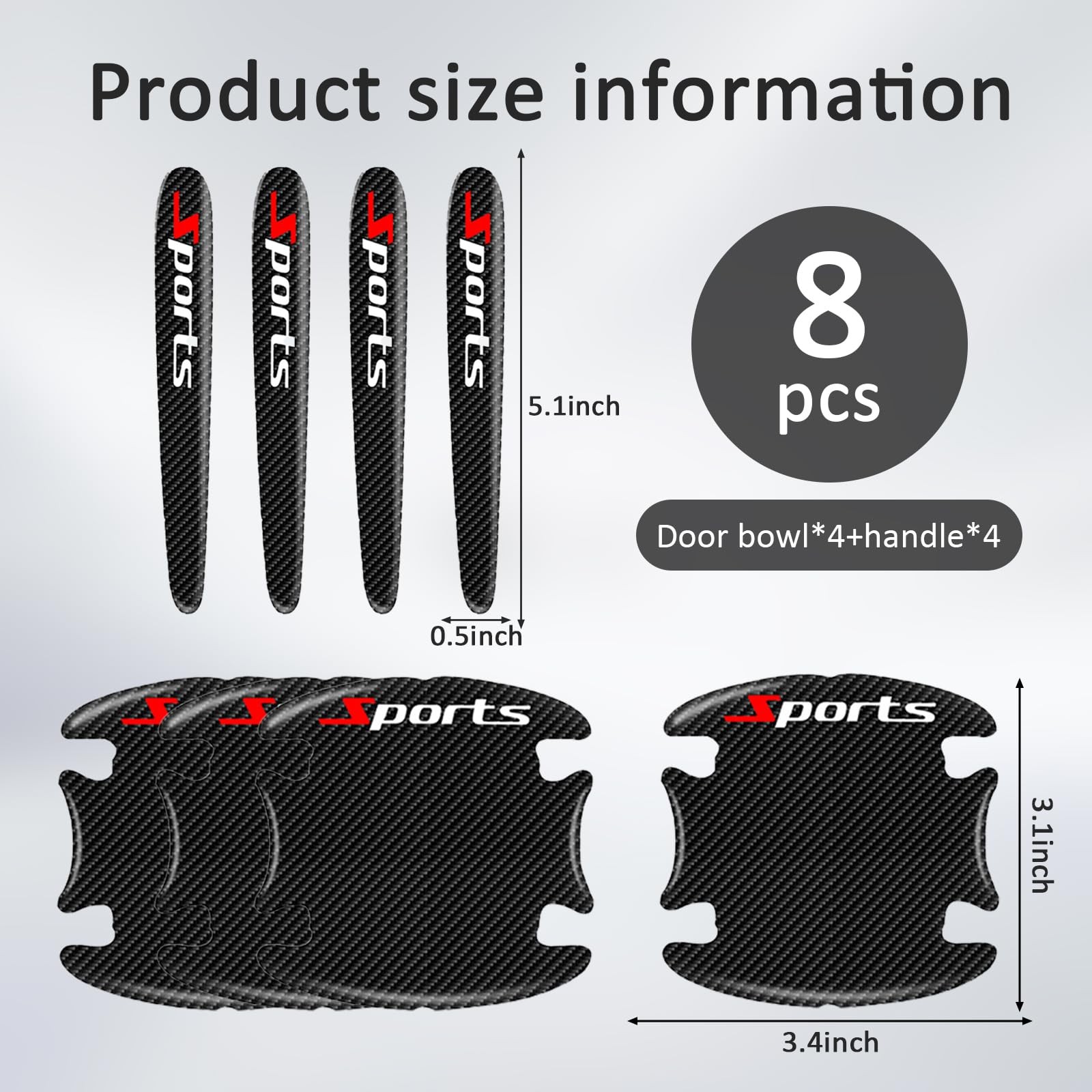 Car Door Handle Protector, 8 Pcs Door Protectors for Vehicles, Black, Door Ha…