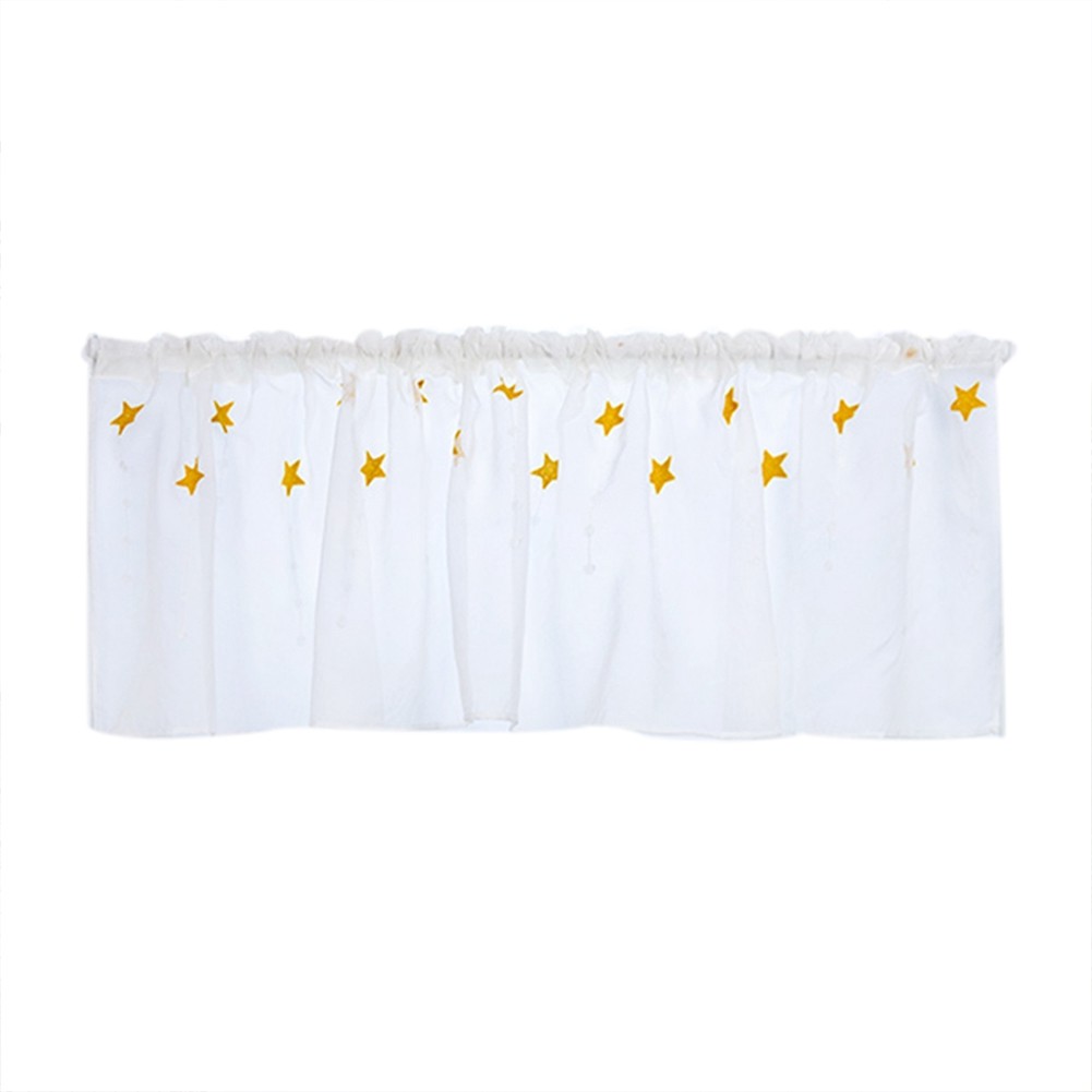 Kitchen Tiers Cabinet Embroidery Curtain Short Curtain Half Window