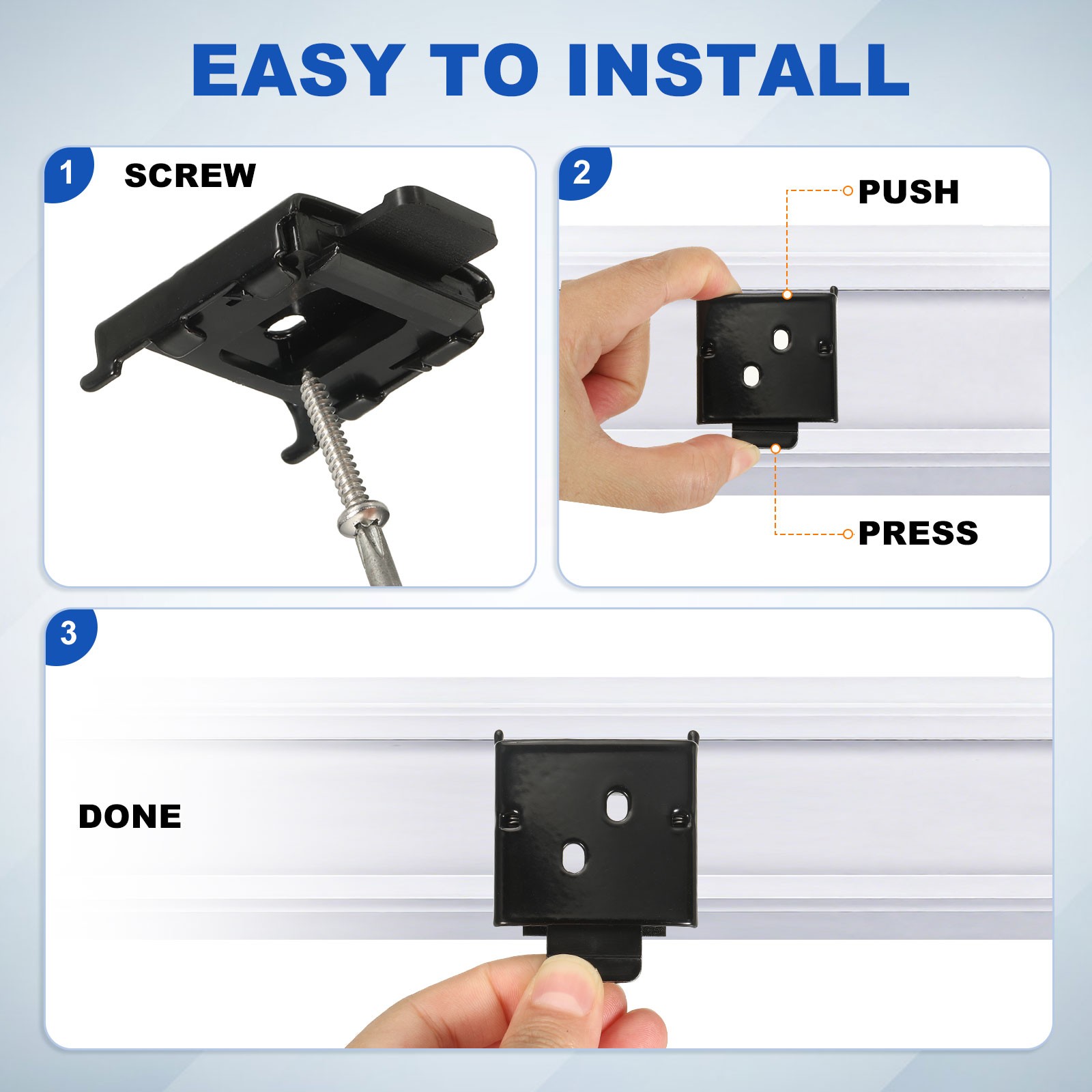 6 Pack Metal Mounting Brackets Roller Blind Buckles for Roller Shade Black