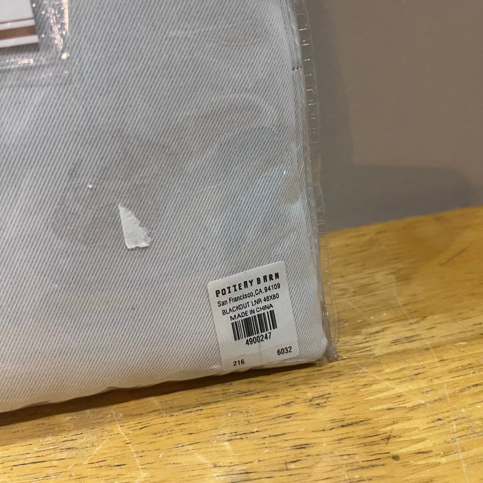 Pottery Barn Foundations Blackout Drape Liner Pole Top 46×80 Light Gray 4900247