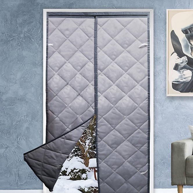 Magnetic quilted thermal door curtain · Heat protection for winter and summer