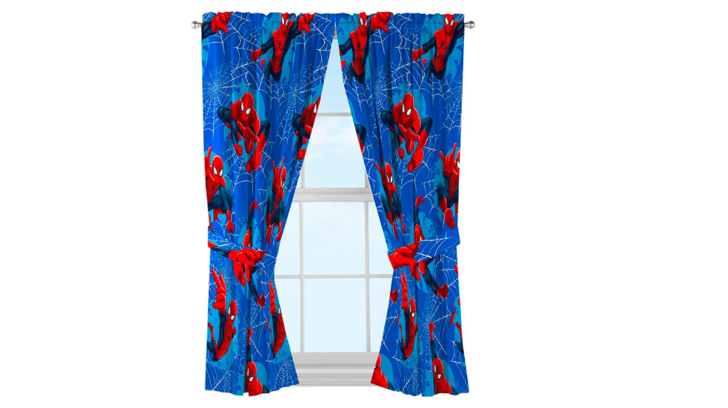 Spiderman Curtain Window Pair Spider Man Drape Set Marvel Kids Fun Child Bedroom
