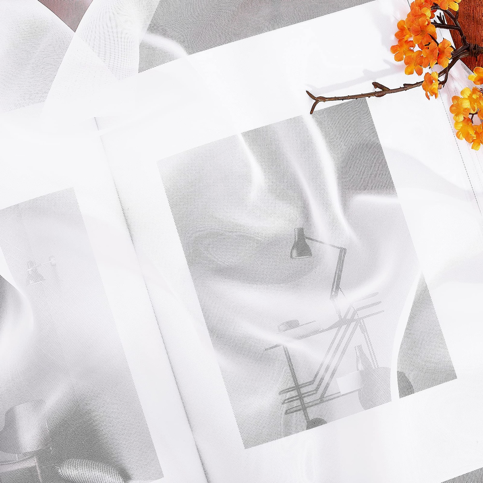 White Sheer Window Scarf 216 inch Extra Long 2 Panels, Soft Voile Textured Be…