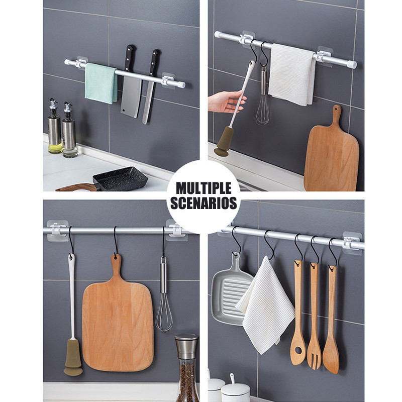 Curtain Rod Holder Self Adhesive Bracket Rod Holds Most Rods No Drilling 1-16pcs