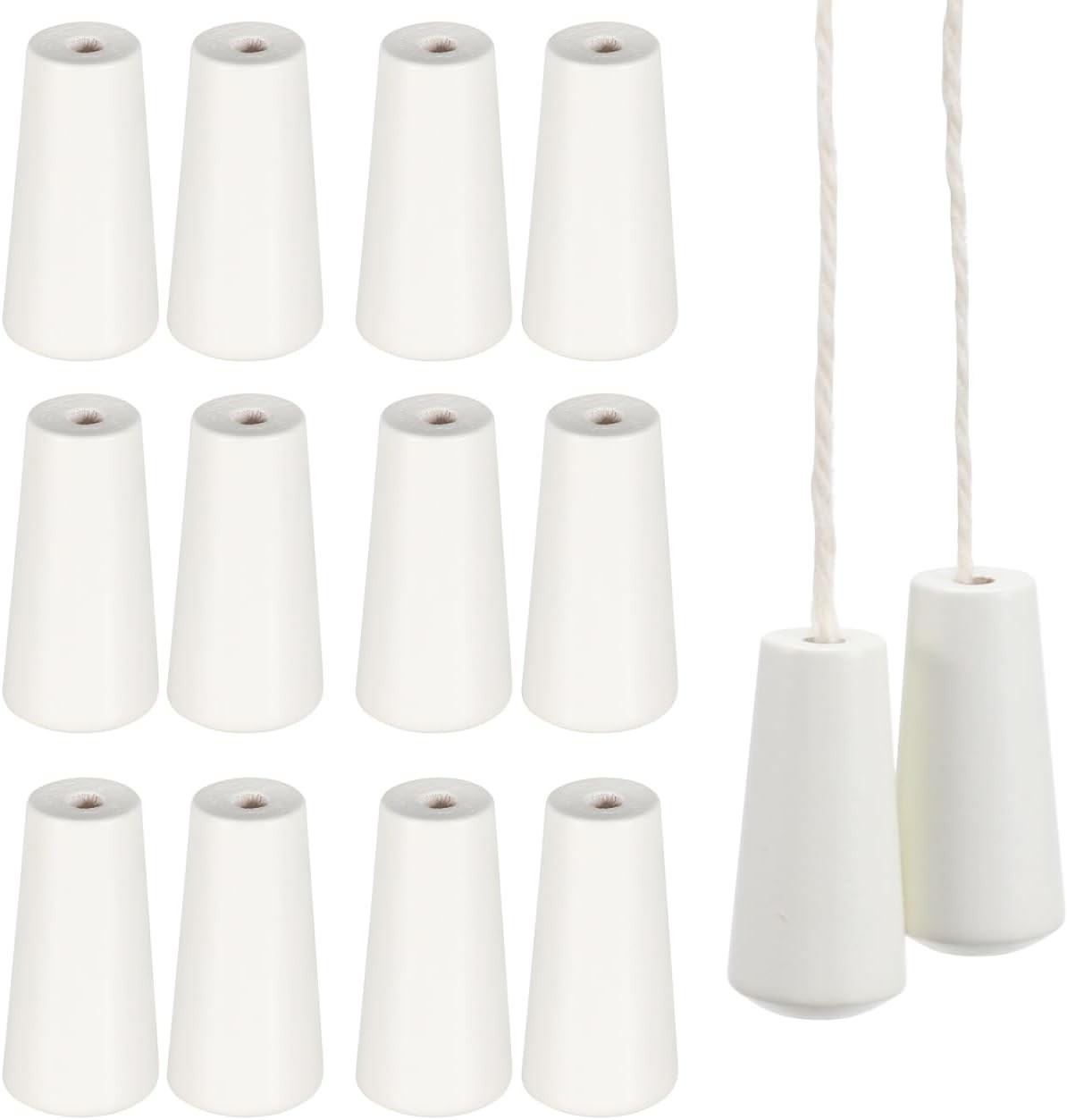 12PCS Blind Pull Cord Knobs Wood Blind Cord for Roman Shades Curtain Crafts D…