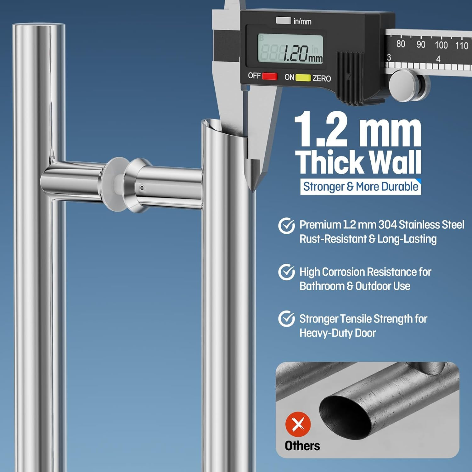 Ladder Style 36″ Push Pull Door Handle,Back to Back, 760Mm (29-15/16 Inch) CTC,