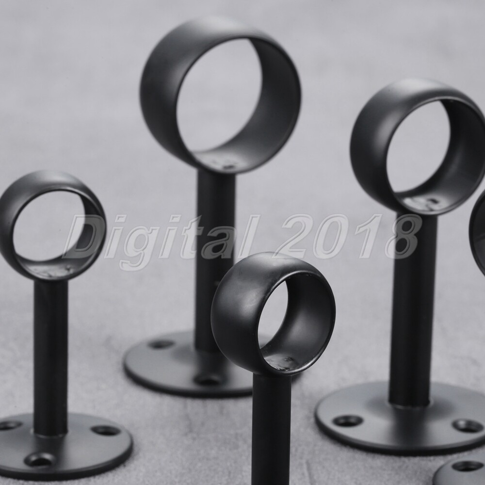 2X Flange Rod Holder W/ Screw Curtain Rod Ceiling-Mount Bracket Support Hardware