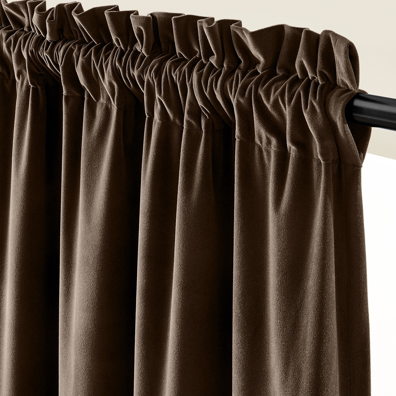 Velvet Blackout Curtains 2 Panels Luxury Super Soft Room Darkening Grommet 90″