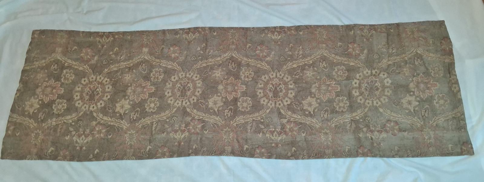Jacquard Tapestry Brown (with a green undertone) Gold Tan Rust Valance 63″ x 20″