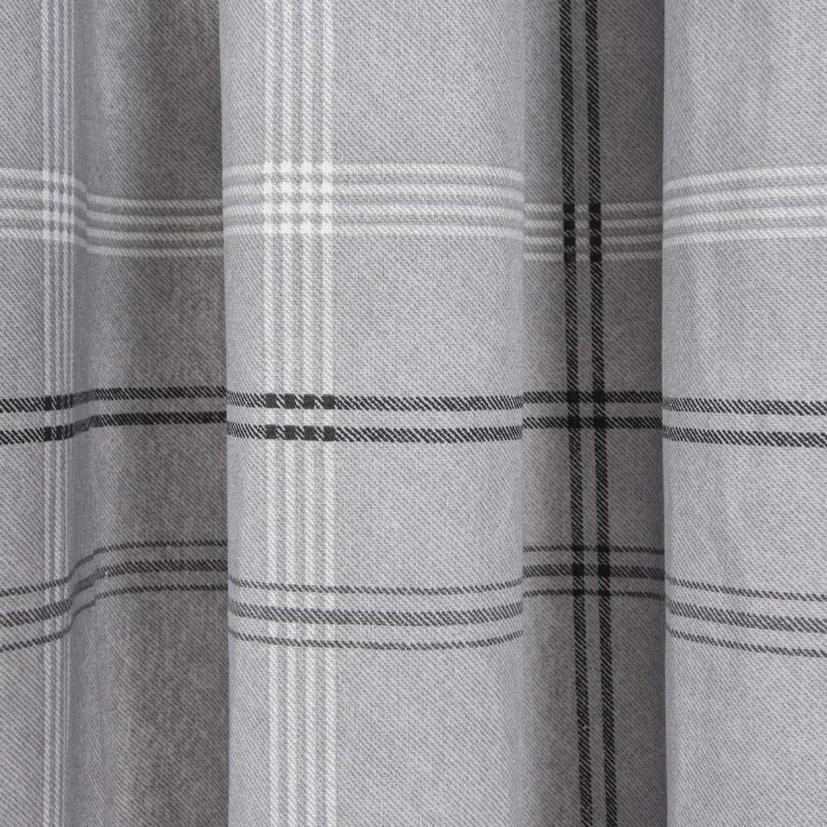 Eyelet Curtains, Printed, 117 x 137 cm, Grey, 2 Panels of Fabric