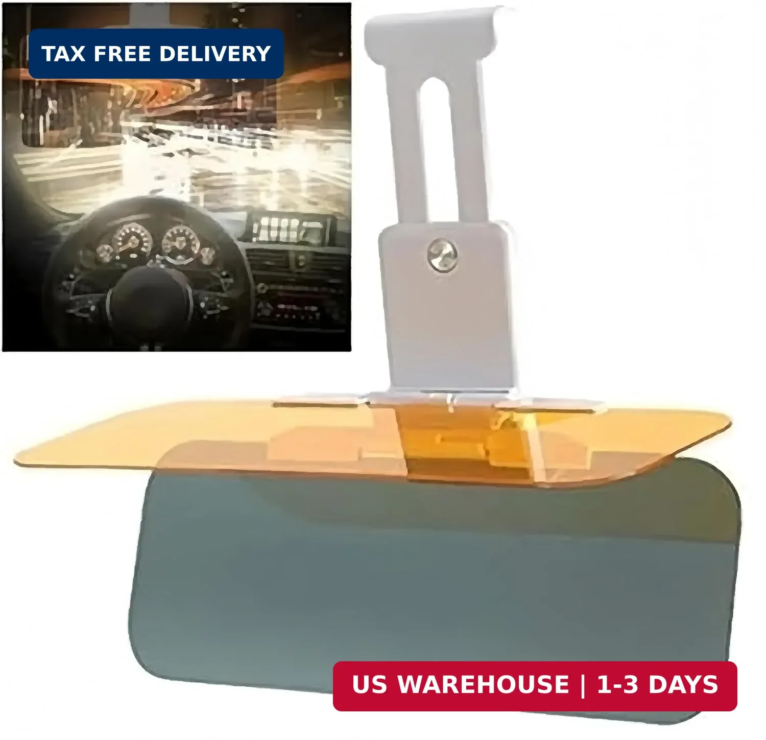 Gute 2 in 1 Universal Day and Night Anti-Glare Visor Extender, Sun Visor Blocker