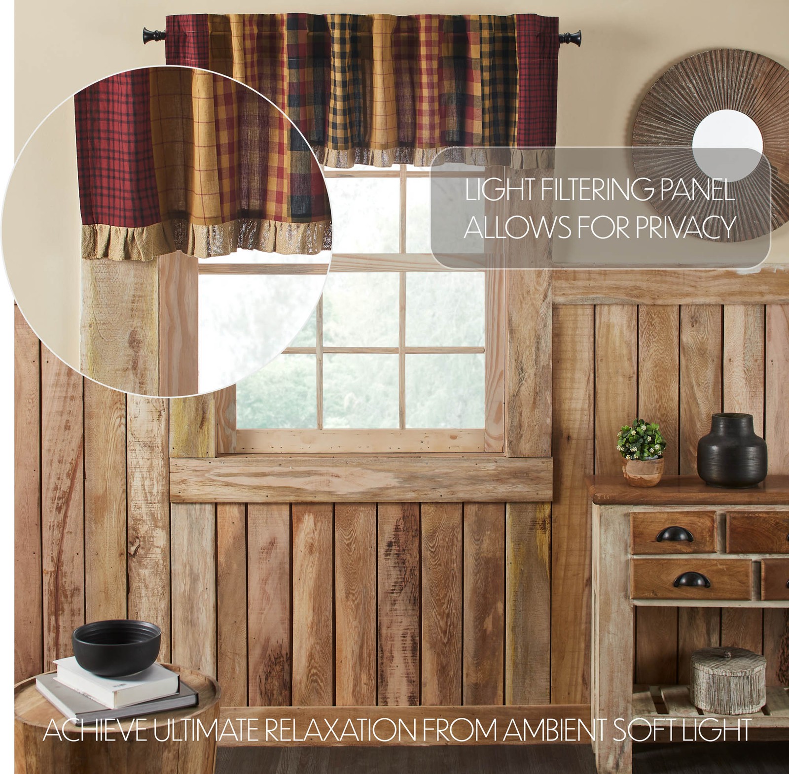 VHC Brands Connell Patchwork Valance 18×72