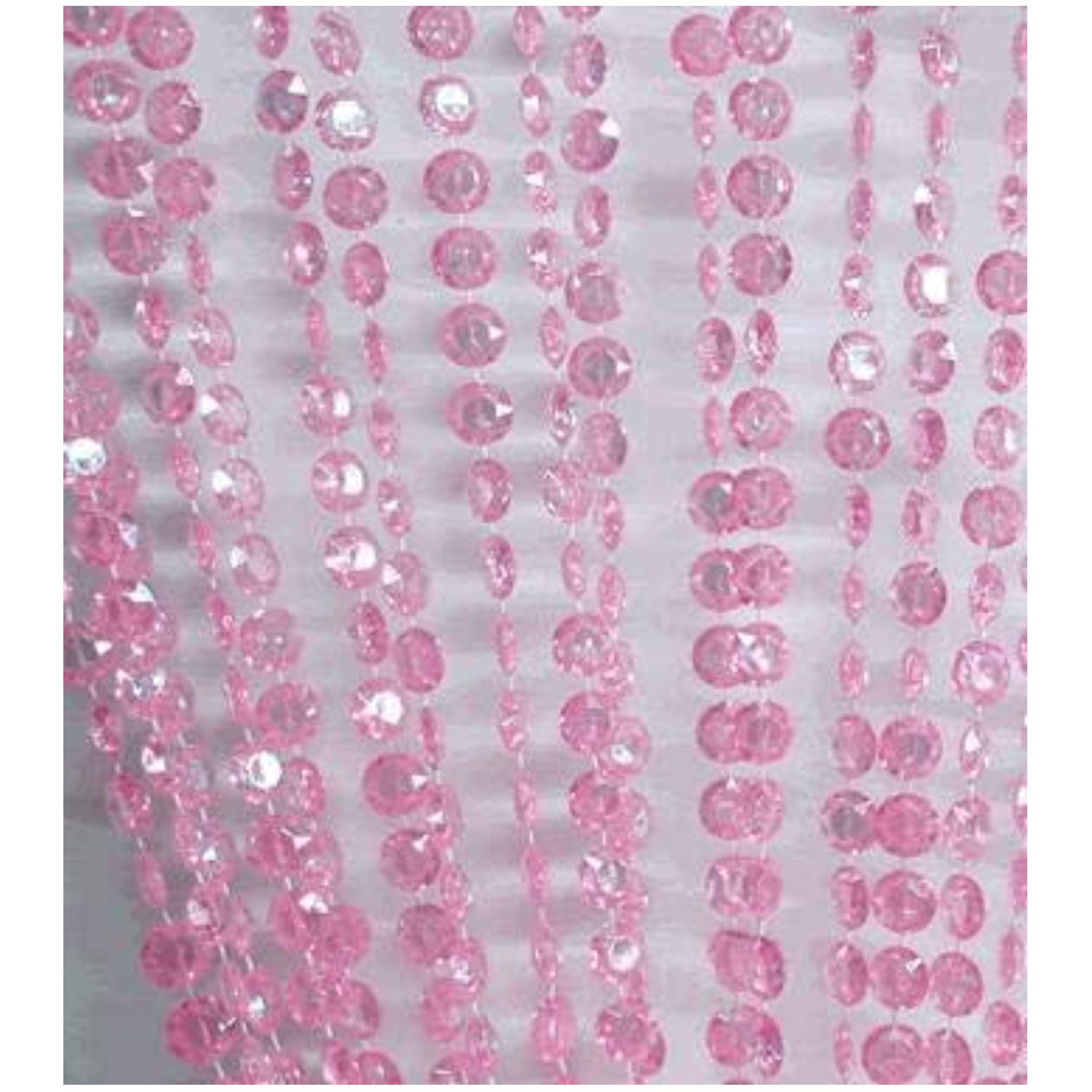 Stunning Pink Iridescent Beaded Curtain – 34 Strands