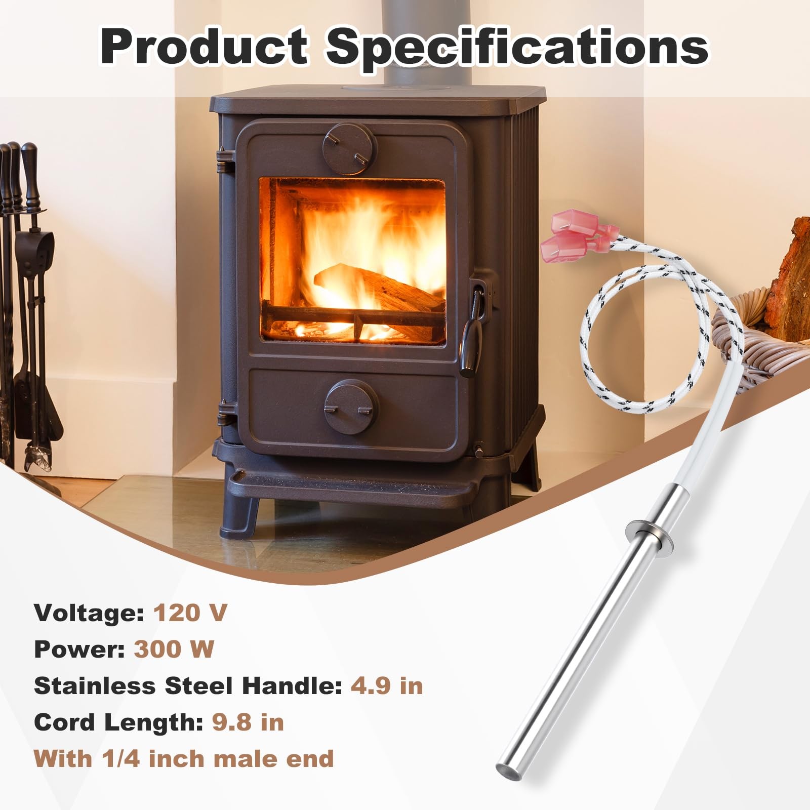 2 PCS SRV7000660 Igniter For PelPro PP130 PP60 Pellet Stove Replacement Part