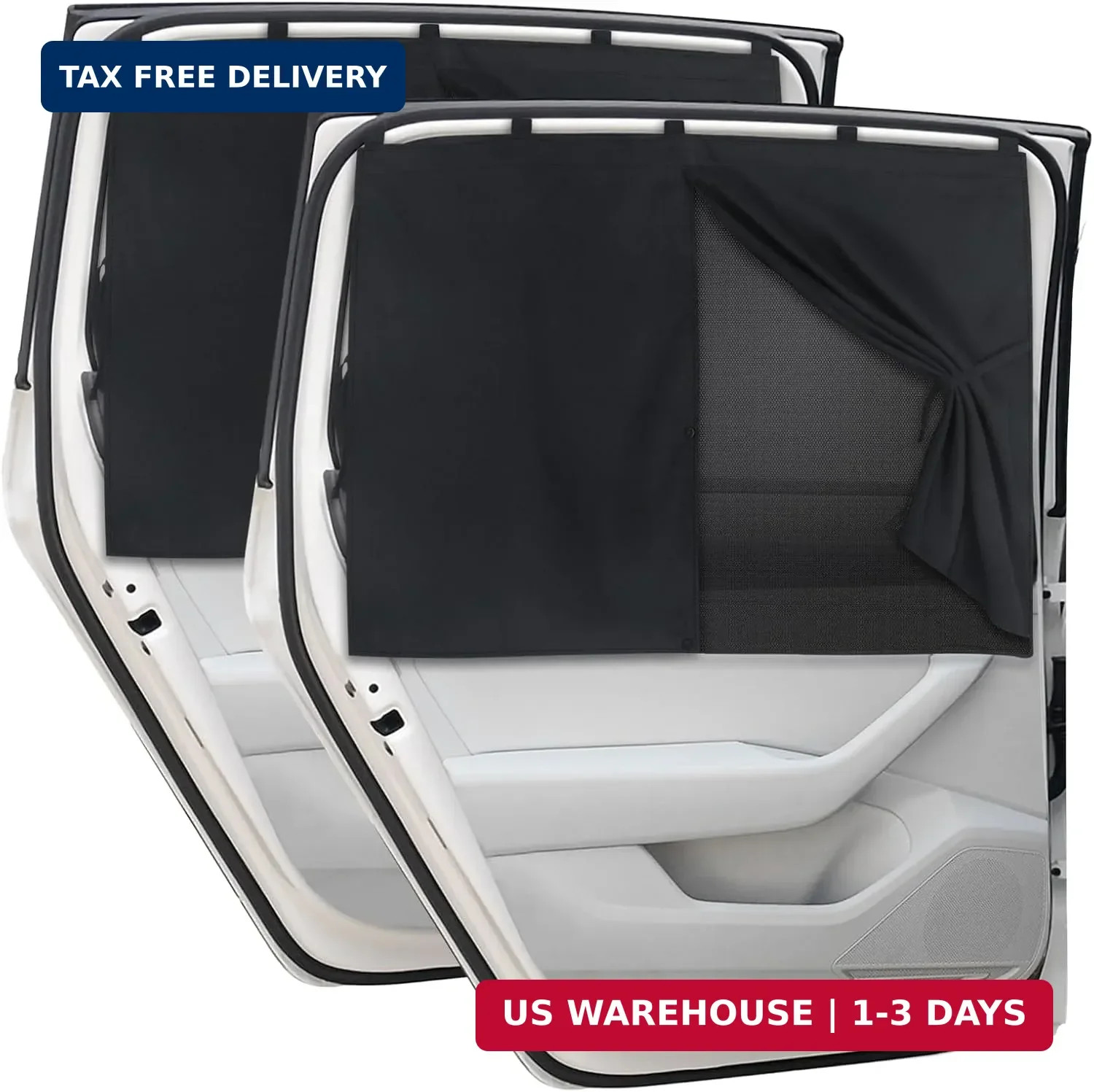 Car Window Shades, 2 PCS Magnetic Double Layer Auto Sun Shade for Side Windows P