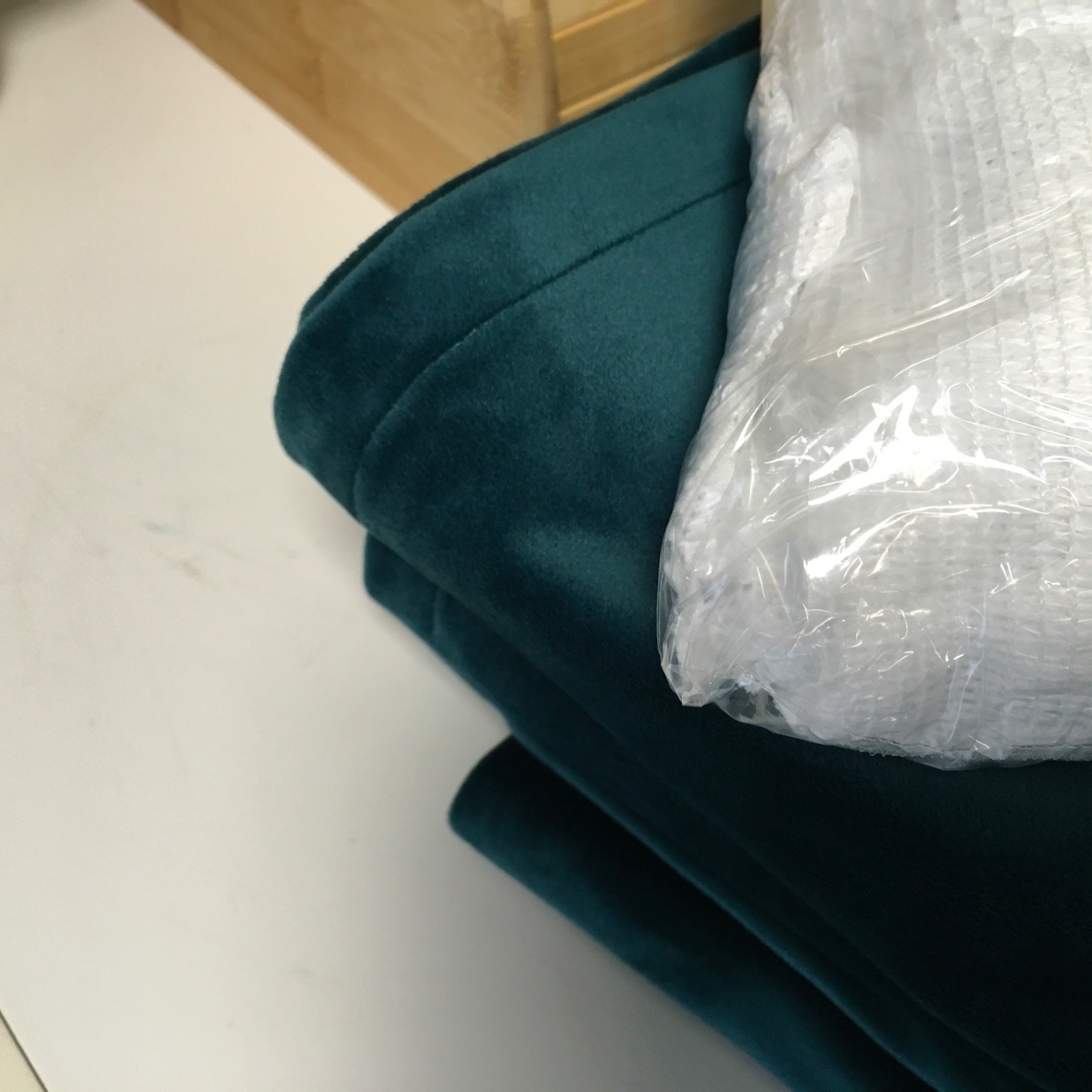 Faux Velvet Green Drape Panel 52 wide by 110 long Moody Style