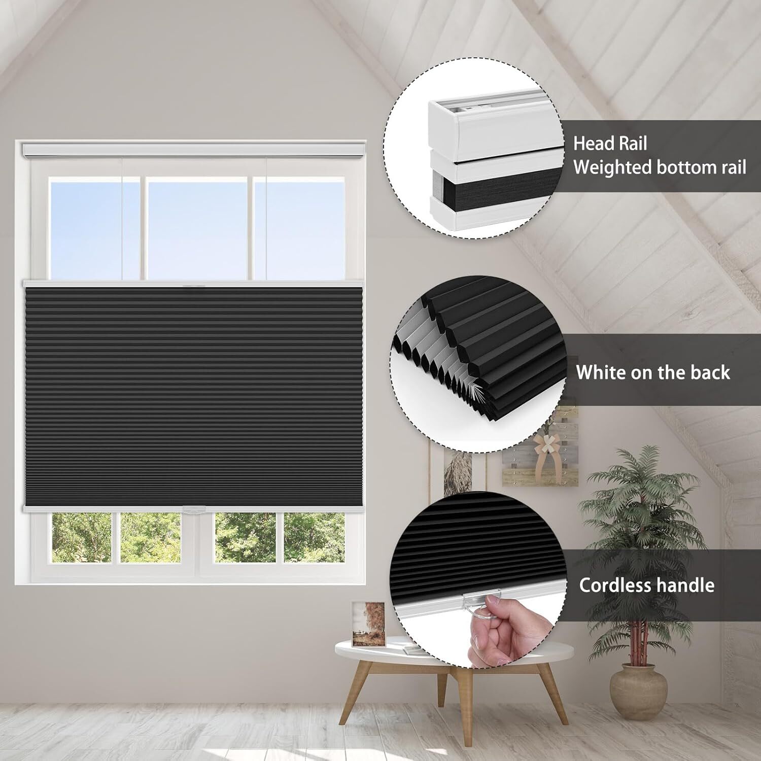 Cordless Blackout Top-down Bottom Up Honeycomb Blinds Cellular Window Shades