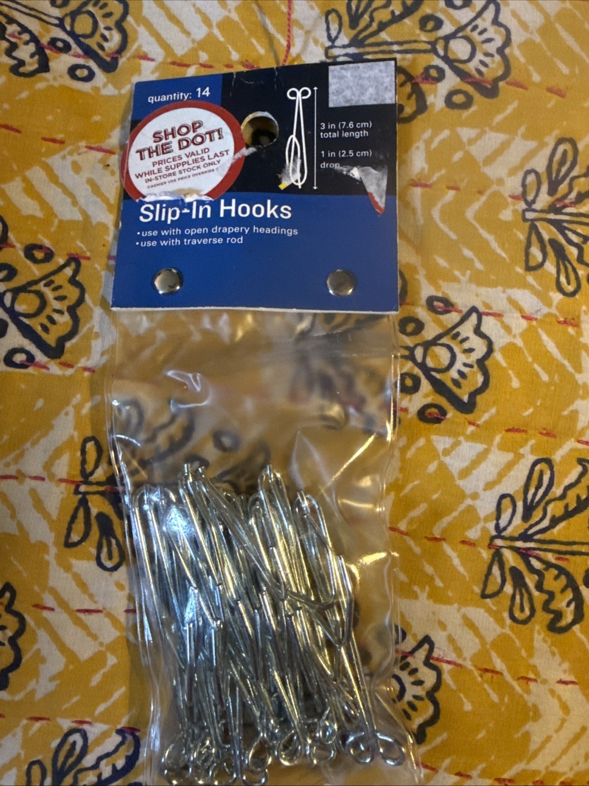 14 Pack Slip-In Window Curtain Hooks 3” Inch 1” Hanger Traverse Rod Open Drapery