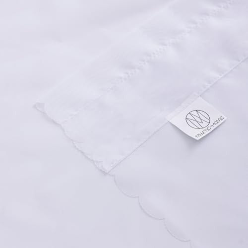 White Sheer Kitchen Curtains 36 inch 30″W x 36″L (Pack of 2) White-voile