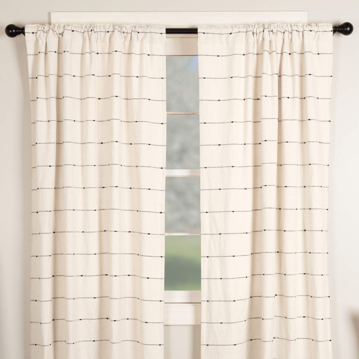 Piper Classics Farmcloth Stripe Panel Curtains Set Of 2 96 Long Urban Rustic