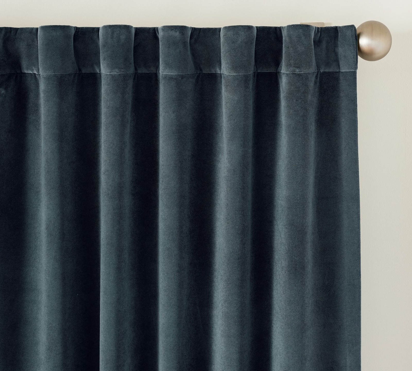 s/2 Pottery Barn Velvet Twill blackout curtain panels, 50 x 84, steel blue