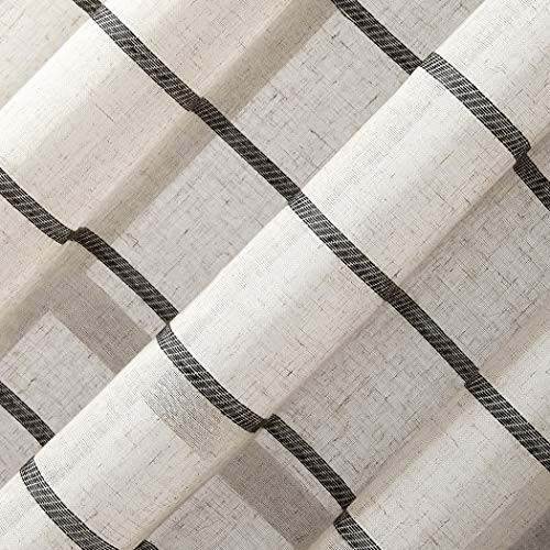 Twill Stripe Anti-Dust Allergy/Pet 52″W x 84″L (Pack of 1) Black/Linen Curtain