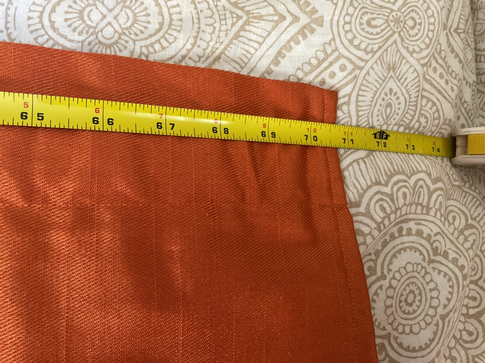 3 Orange (Brick color) Valance Window Curtain Topper 14” W x 70”L