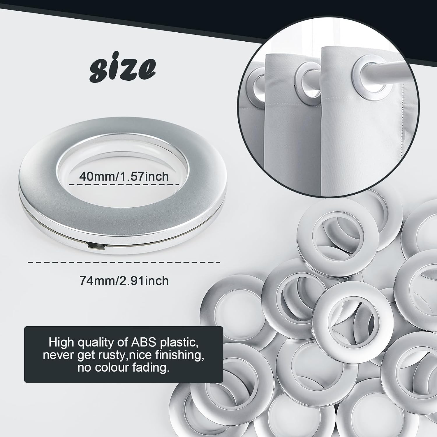 Stylish 16PCS Curtain Eyelets – Nanoscale Silent Grommets, Perfect for Any Home