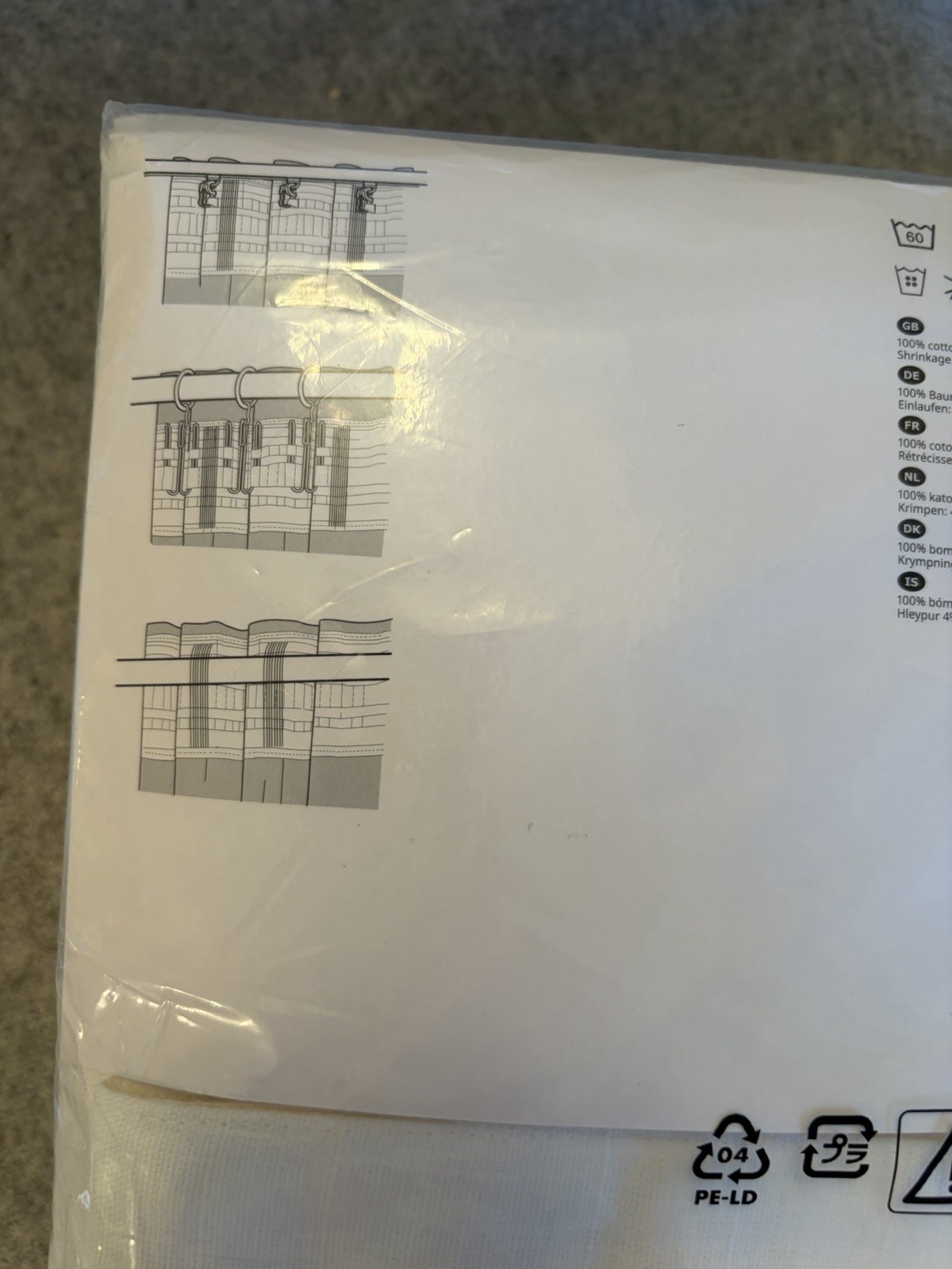 NEW IKEA Ritva Curtains 1 Pair 2 Panels 57”x 98 Cotton Drapes