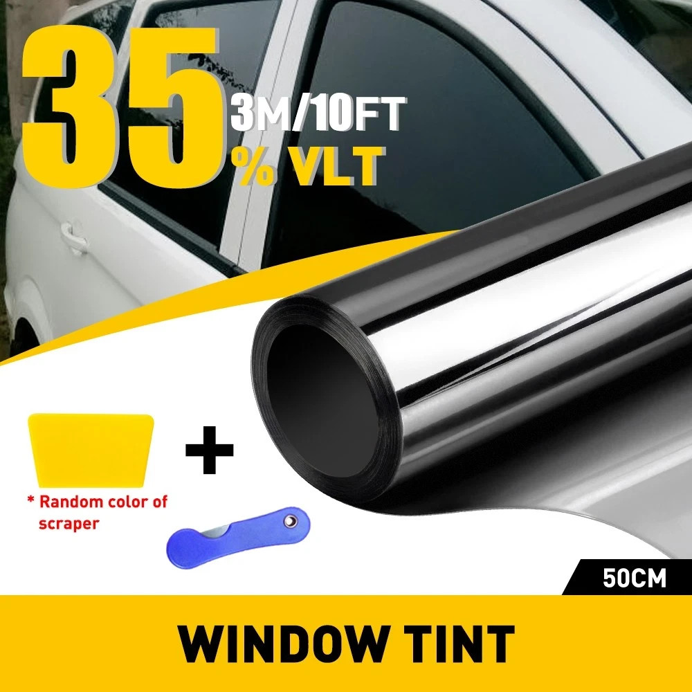 Car Window Tint Film 50cm x 3m UV Protection Privacy Sun Shade Sticker Roll