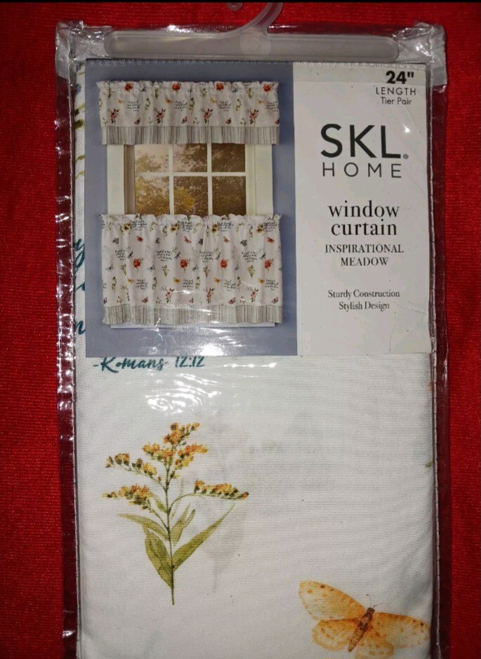 SKL Home Inspirational Meadow Tier Curtain Pair – 54×24 New