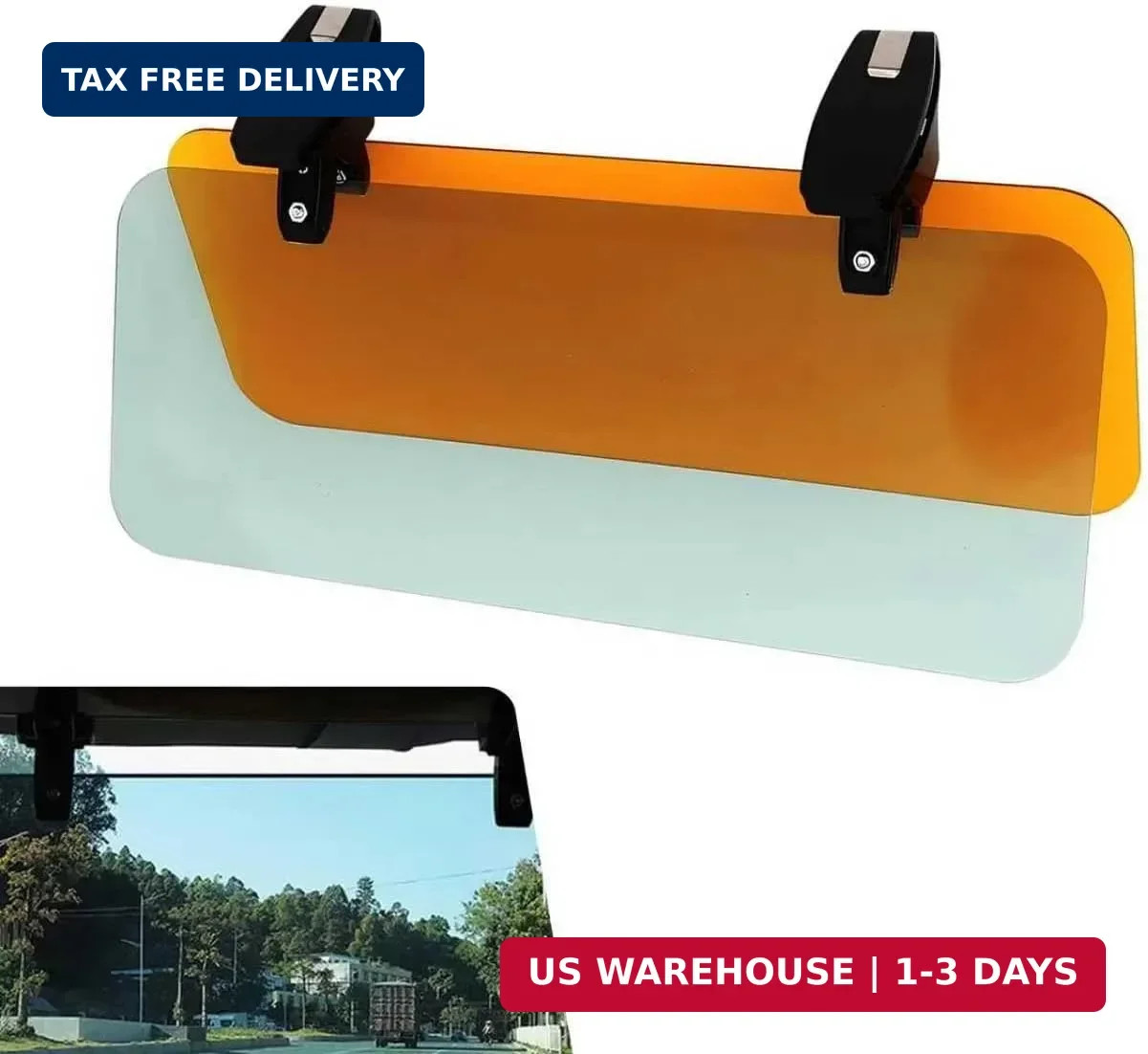Sun Visor Extender, Dual-side Reversible Sun Visor Glare Guard, 13.4″ x 5.5″ 2 i