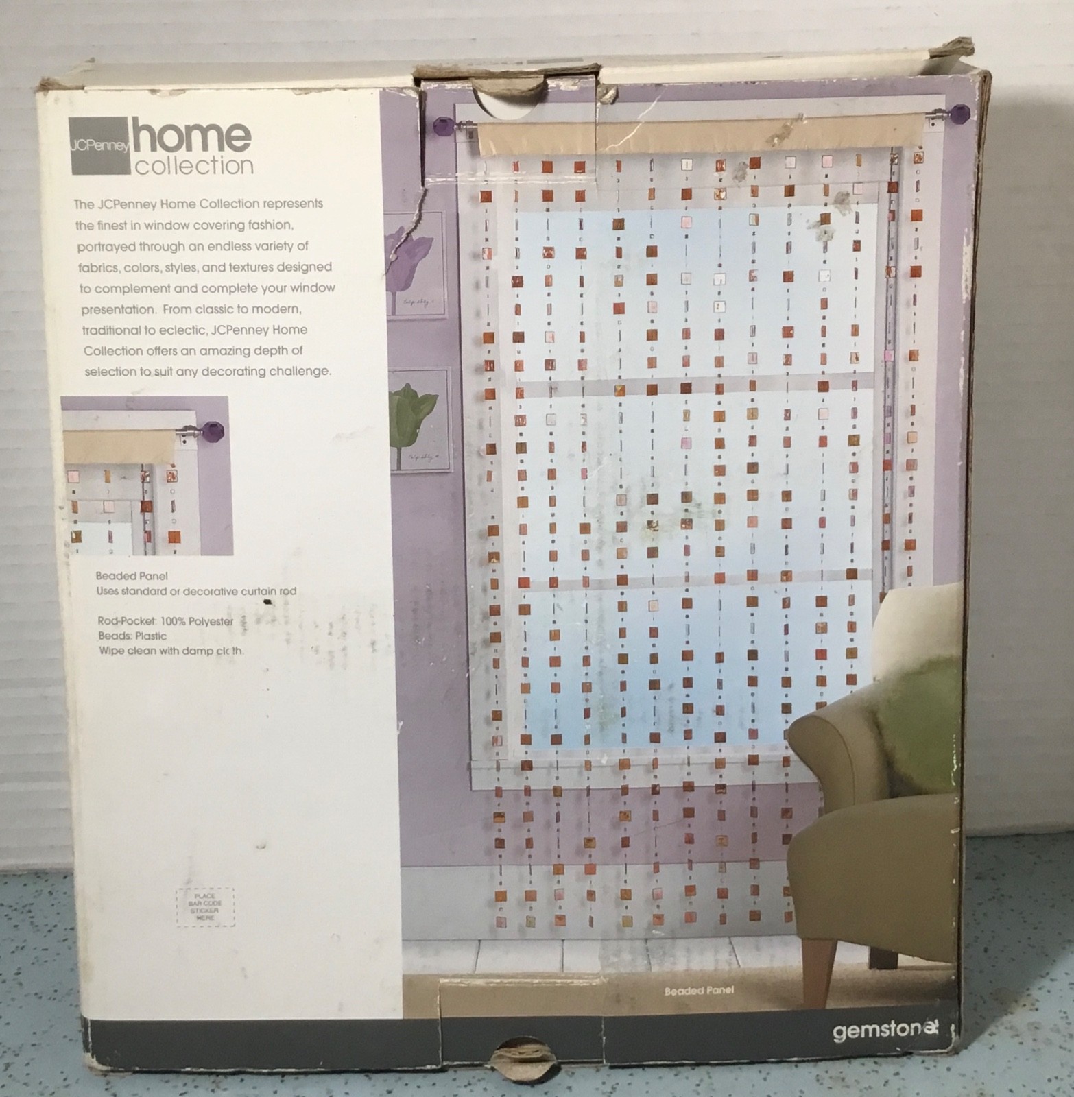 2006 JCPENNEY HOME COLLECTION GEMSTONE 40″ x 84 BEADED PANEL IRIDESCENT OPEN BOX
