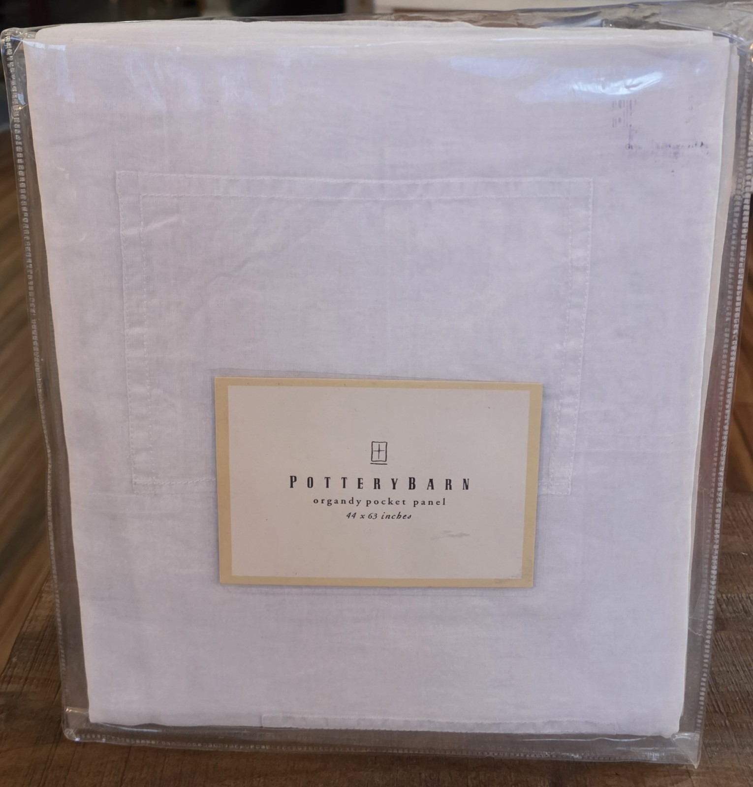 Pottery Barn Sheer Organdy Pocket Panel Curtain White 44x63in Art Backdrop New