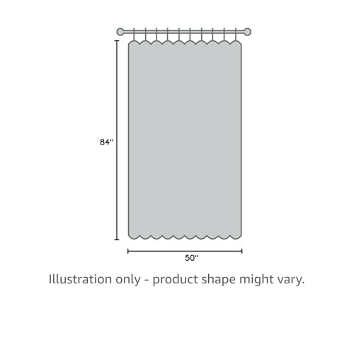 Malta Faux Silk Grommet Curtain 50″W x 84″L (Pack of 1) Teal (Gray-blue)