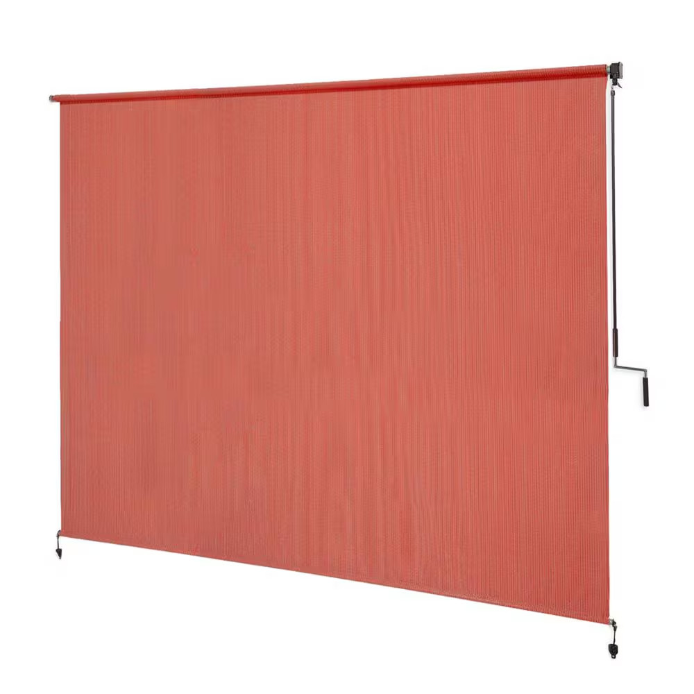 Terracotta UV Blocking Fade Resistant Fabric Exterior Roller Shade 96 In. W X 72