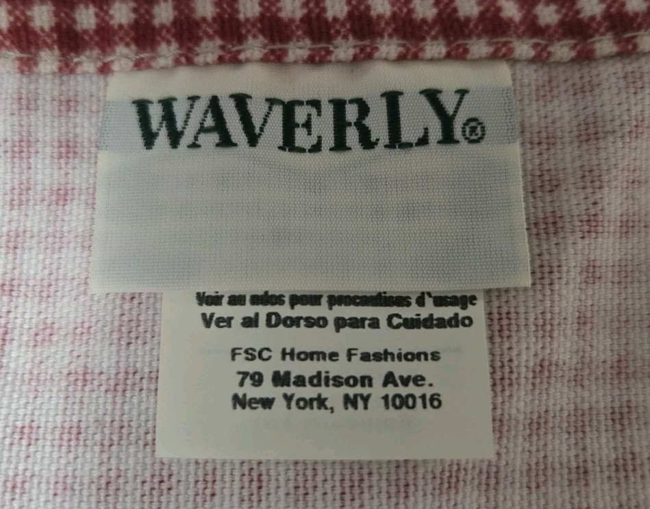 WAVERLY Red FERNWOOD Valance 76×16 COTTON Drapery GINGHAM FERN USA