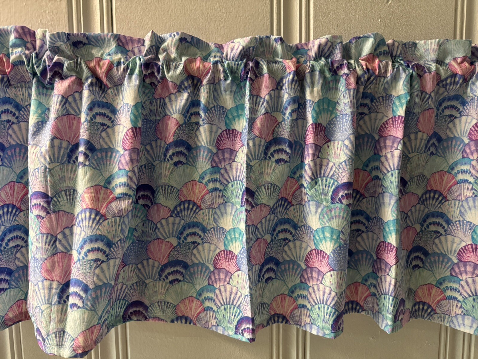 Custom Sea Shells Valance Curtain Shell Beach Nautical Curtains – Made in USA