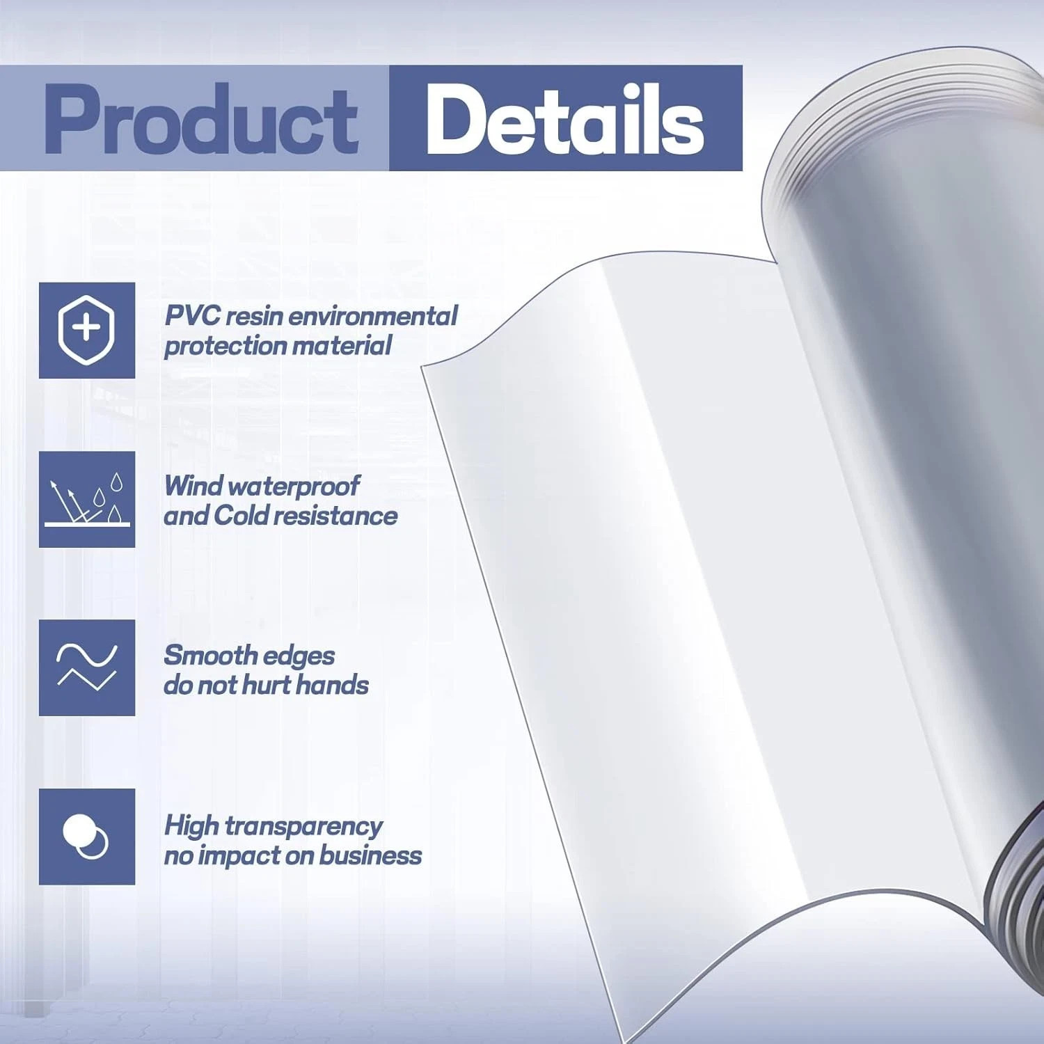 96 X 96 Inch PVC Strip Door Curtain Kit, Heavy Duty Waterproof Clear Door Curtai