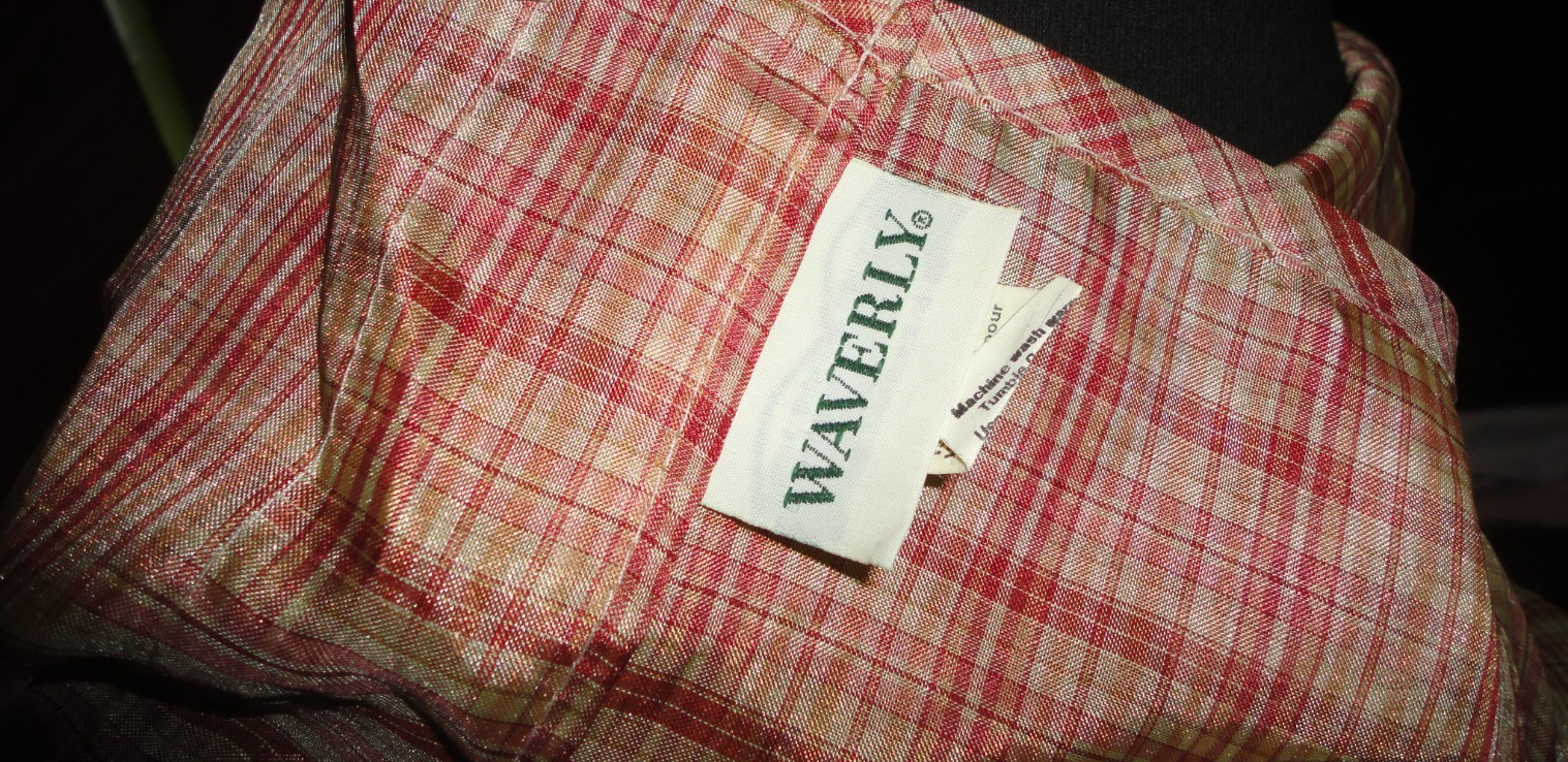 WAVERLY plaid terracotta gold semi sheer (1) ASCOT VALANCE 53 X 22